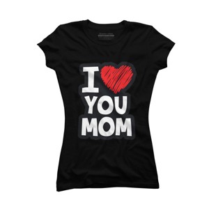 Junior's Design By Humans I Love You Mom Heart By solon2020 T-Shirt - 1 of 2