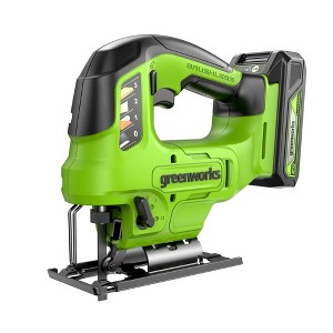 Greenworks POWERALL 24V Cordless Brushless 1'' Jigsaw with 1.5Ah Battery and Charger - 1 of 1