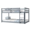 Dolonm Solid Rubber Wood Twin over Twin Low Floor Bunk Bed with Ladder & Strengthened Slats, 77.3"L x 43.8"W x 46.6"H - 2 of 4