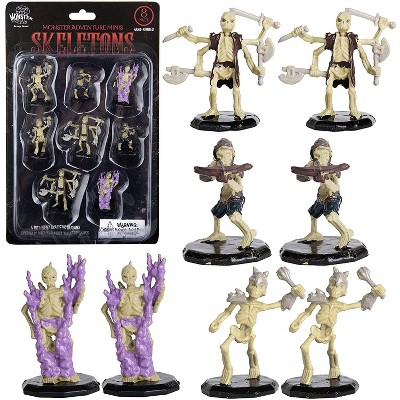 8 Painted Fantasy Skeleton Mini Figures- All Unique Designs- 1" Hex-Sized Compatible with DND Dungeons and Dragons & Pathfinder and All RPG Tabletop