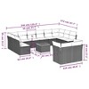 vidaXL Patio Sofa Set with Cushions Outdoor Furniture 13 Piece Poly Rattan - Gray - 3 of 4