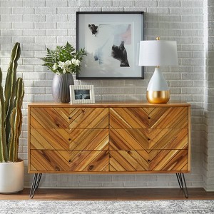 dresser mid century modern Retrovie Mid-Century 6-Drawer round gold Lifestorey Alexandria 6 Drawer Dresser