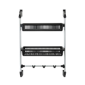 Organize It All Over The Door 2 Basket Unit with Hook Basic: Black Polypropylene Closet Organizer Garment Rack - 1 of 4