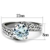 Slickblue Classic Women’s Engagement Ring with Round 8 mm CZ and Sparkling Pave Band, Sizes 5-10 - 2 of 4