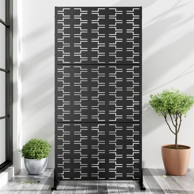 Lirago Black 72 in. Galvanized Metal Outdoor Privacy Screens Garden Outdoor Fence