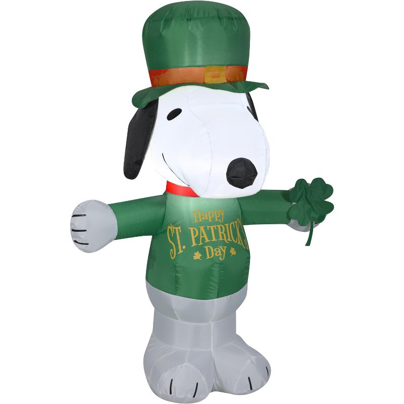 Peanuts Airblown Inflatable St. Patrick's Day Snoopy, 3.5 ft Tall, White, 1 of 6