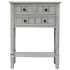 24'' W x 31'' H Vintage Wood Console Table with Drawer and Open Shelf – Narrow Entryway Table for Hallway, Living Room or Foyer - Maison Boucle - 4 of 4