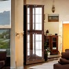 Alilang 26.00 Inch Wooden Corner Curio Cabinet with Glass Shelves and Display Doors-Walnut - 2 of 4