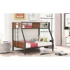 Streamdale Twin-Over-Full Bunk Bed Modern Style Steel Frame Bunk Bed With Safety Rail, Built-In Ladder - 3 of 4