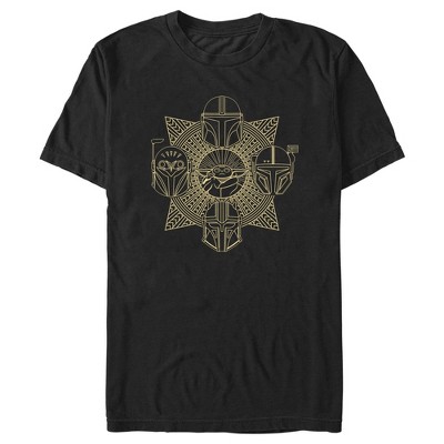 Men's Star Wars: The Mandalorian Grogu Helmets Outline T-shirt : Target