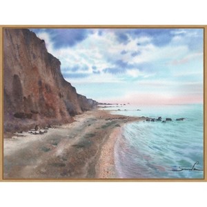 Amanti Art Tropical Wild Beach by Samira Yanushkova Canvas Wall Art Print Framed - 1 of 4