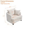 Chenille Accent Chair with Storage Ottoman, Upholstered Armchair Reaging Chair Barrel Chair - ModernLuxe - 3 of 4