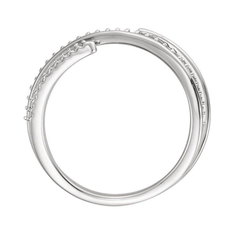 Pompeii3 14kt White 1/6 CTW Diamond Negative Space Ring Right Hand Twist Ring, 2 of 4