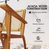 Aghana Digitals 2-Piece Khaki Outdoor Rocking Chairs, Acacia Wood Frame with PE Wicker Seat & Back, - 4 of 4