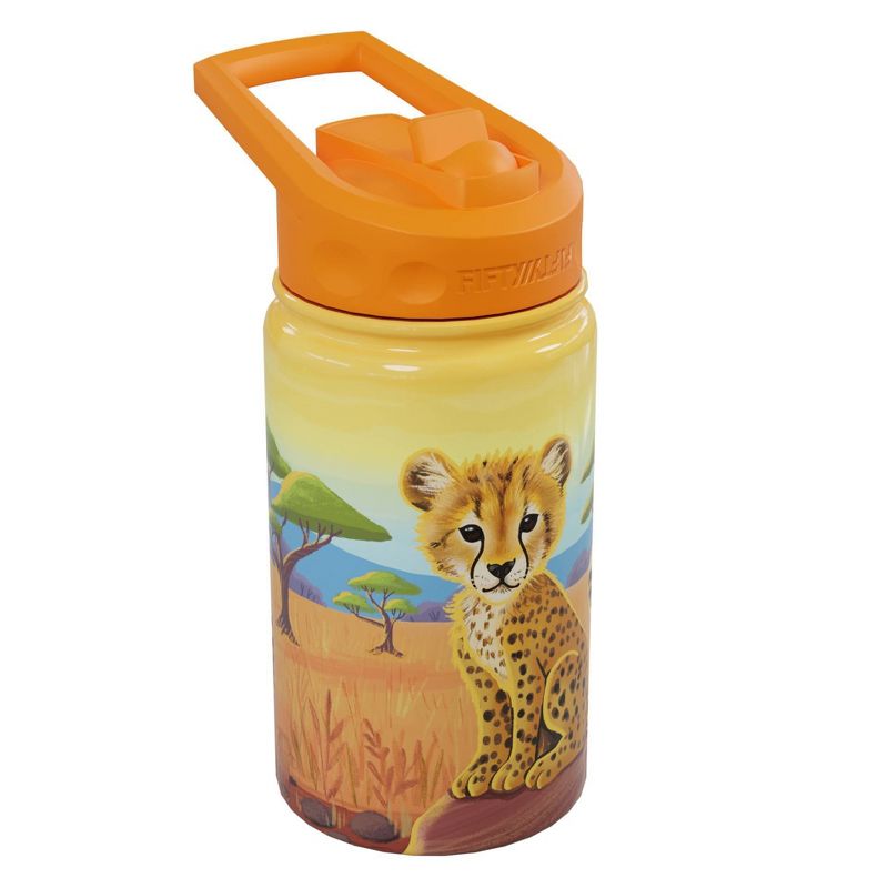 FIFTY/FIFTY 12oz Kids Bottle with Straw Cap Cheetah Print, 2 of 4