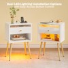 Pinmoco LED Nightstand with Charging Station, Modern Bedside Table with Drawer - 3 of 4