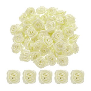 Unique Bargains Polyester Lightweight Smooth Texture Durable Ribbon Roses 100 Pcs - 1 of 4
