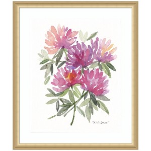 Kate and Laurel Framed Art Abstract Watercolor Pink Floral by Patricia Shaw, 22x26, Florence Gold - 1 of 4
