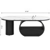 CAVINAS Modern 47.24" Oval Coffee Table,Two-Tone Tea Table with Storage Drawer,MDF Desktop,Metal Frame,Center Table for Living Room,Office - 3 of 4