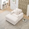 TIRAMISUBEST Corduroy Single Sofa Set - Includes Ottoman & 3 Pillows, 2 Storage Spaces, Compact Lounge Chair - 3 of 4