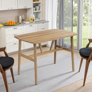 Wooakway 47'' x 28'' Modern Rectangular Dining Table Wood Kitchen Table Bar Table for 4-6 People Home Furniture - 1 of 4