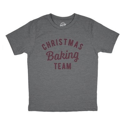 Youth Christmas Baking Team T Shirt Funny Xmas Party Family Novelty Graphic Tee For Kids - Crazy Dog Youth T Shirt