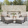 Outdoor Wicker Patio Seating Set All Weather PE Rattan Conversation Set with Cushion - 2 of 4