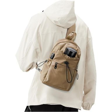 Mini Sling Backpack, Waterproof Nylon with USB Port  display picture 1