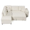 NicBex Modern Pull Out Sofa Bed Chenille Convertible Sleeper Sofa with Ottoman, 2 Stools and 2 Pillows for Living Room - 4 of 4