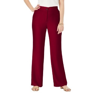 Jessica London Women's Plus Size Tummy Control Bi-Stretch Bootcut Pant - 1 of 4