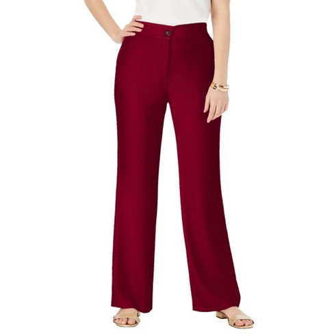 Women's High-rise Pleat Front Straight Chino Pants - A New Day™ Burgundy 14  : Target