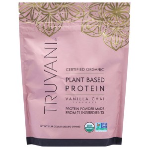 Truvani Organic Vanilla Chai Plant Protein - 21.59 oz - 1 of 4