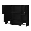 35" x 28" Modern Wall Mounted Bathroom Storage Cabinet, Bathroom Wall Cabinet with Mirror, Medicine Cabinet with Towels Bar Black - 4 of 4