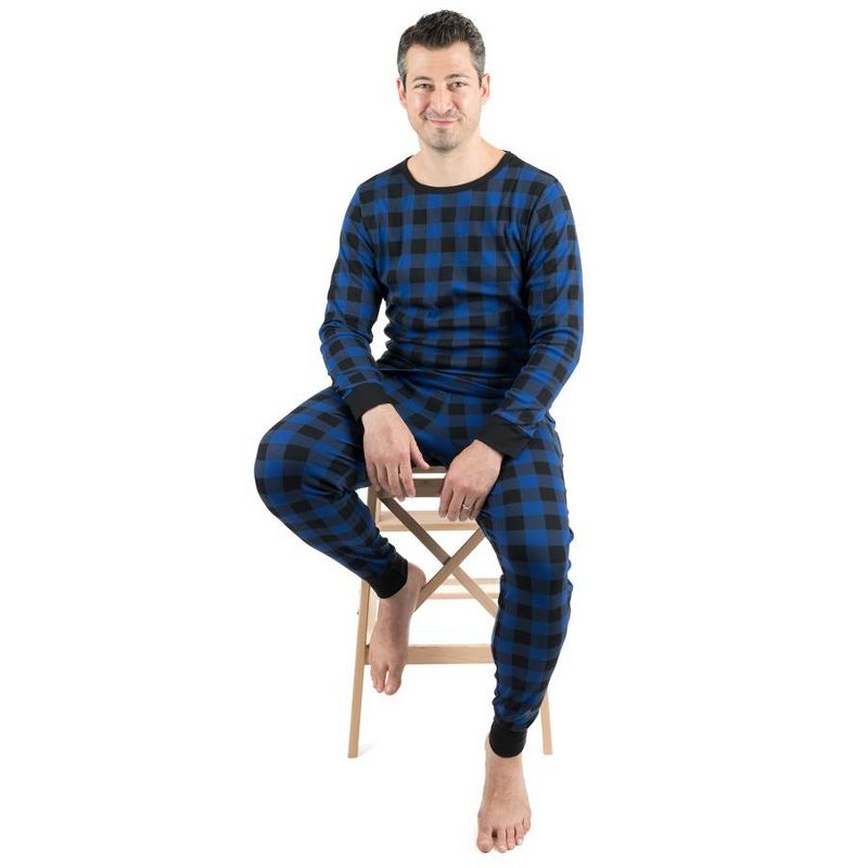 Leveret Mens Two Piece Cotton Plaid Christmas Pajamas, 4 of 5