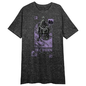 The Conjuring She Made Me Do It Women's Heather Black Short Sleeve Night Shirt - 1 of 2