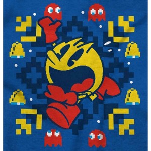 Ugly Christmas Pixel PACMAN Snowflake Graphic T Shirt Men or Women Brisco Brands - 1 of 4