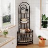 NicBex 4-Tiers Corner Bookshelf,Plant Stand with Metal Frame for Living Room,Kitchen,Home Office - 2 of 4