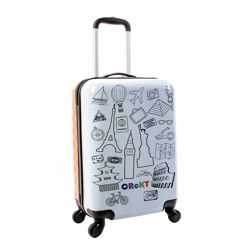 Crckt Kids&#39; Drawable Hardside Carry On Spinner Suitcase - Travel Icons, 4 of 11