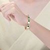 Guili 14K Gold Plated Emerald Cubic Zirconia Bangle Bracelet for Women - Elegant, Sparkling Jewelry for Special Occasions, Weddings, or Everyday Wear - 3 of 3