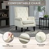 CAVINAS Mid Century Armchair, Upholstered Accent Chair, Lounge Chair with Sturdy Wood Legs for Living Room, Bedroom, Wingback Chair - 2 of 4