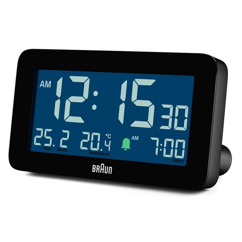 Braun Digital Alarm Clock with Date/Month/Temperature Display Black, 5 of 17