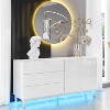 AMERLIFE High Gloss Electroplated Sideboard Buffet with LED Lights - 2 of 2