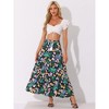 INSPIRE CHIC Women's Summer Floral Boho Tassels Elastic Waist Casual Maxi Skirts - 4 of 4