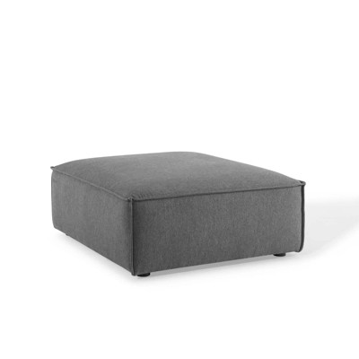 Charcoal Velvet Four Piece Sectional Sofa with Ottoman