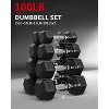 Hex Dumbbell , Hand Weights Dumbbells Pair with Cast Iron Core, Rubber Encased Coating and Textured Carbon Steel Handle - 3 of 4