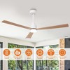 Parrot Uncle 52" Modern LED Ceiling Fan with Light and Remote 3 Blades - 2 of 4