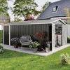 10x14 FT Outdoor Metal Storage Shed with 3 Lockable Doors, Garden Tool Shed with 4 Vents, Utility Backyard Shed for Patio Lawn-Coolbibila - 3 of 4