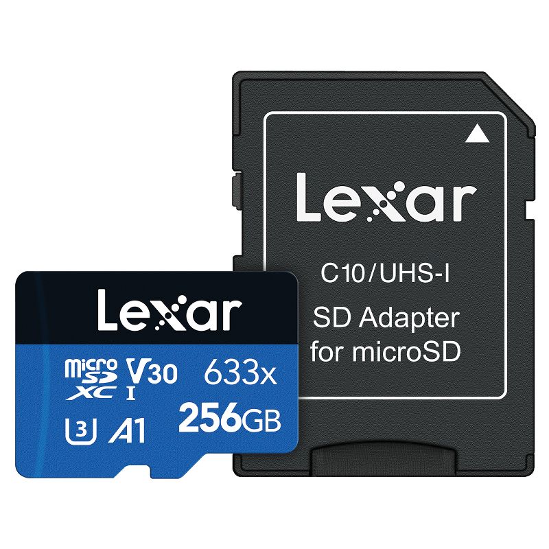 Lexar® High-Performance BLUE Series 633x microSDHC™/microSDXC™ UHS-I Card (256 GB), 1 of 7