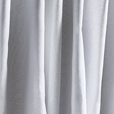 White Cotton Linen Blackout Curtain Panel Pair, 84"