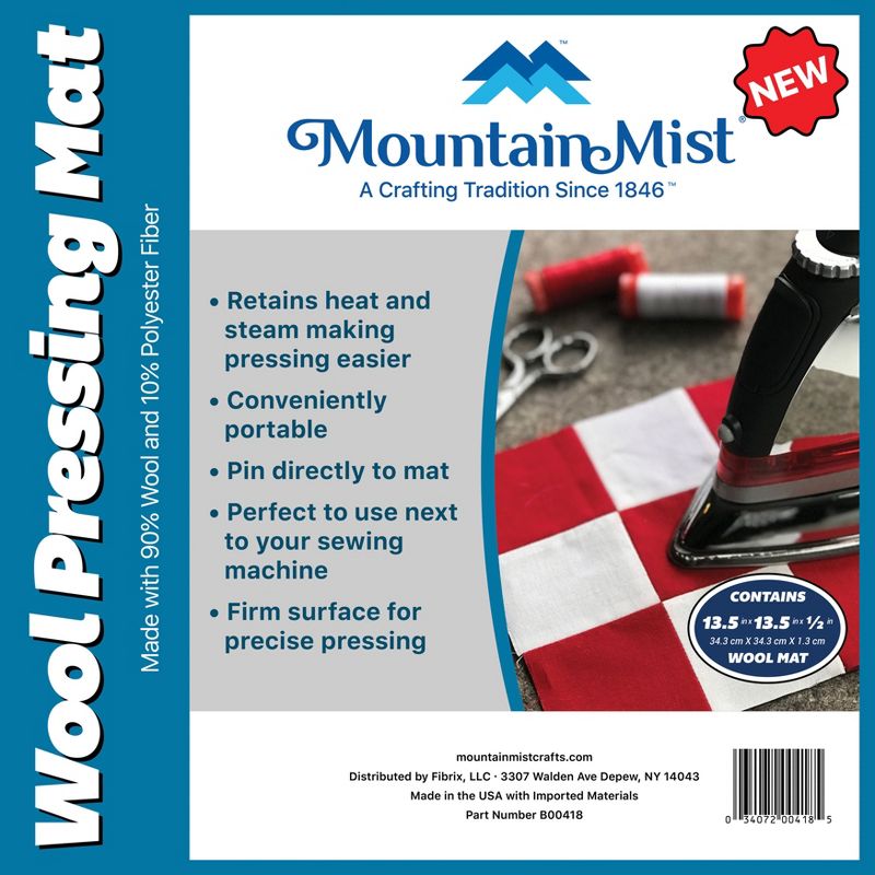 Mountain Mist Wool Pressing Mat 13.5"X13.5"X.5"-Grey, 1 of 5